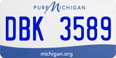 MI license plate DBK3589