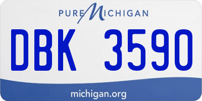 MI license plate DBK3590