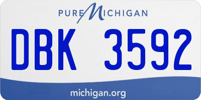 MI license plate DBK3592