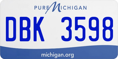 MI license plate DBK3598