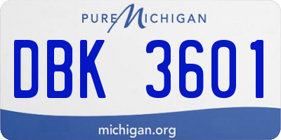 MI license plate DBK3601