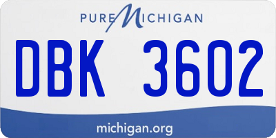 MI license plate DBK3602