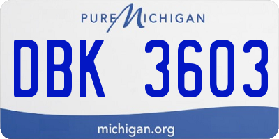 MI license plate DBK3603