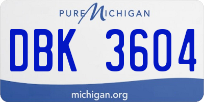 MI license plate DBK3604