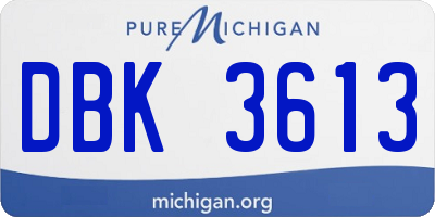 MI license plate DBK3613