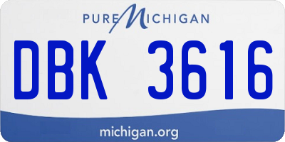 MI license plate DBK3616