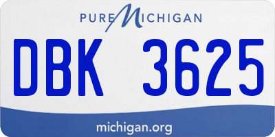 MI license plate DBK3625