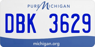 MI license plate DBK3629