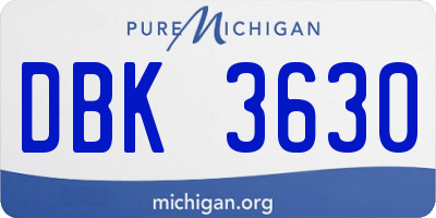 MI license plate DBK3630