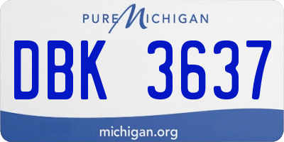 MI license plate DBK3637
