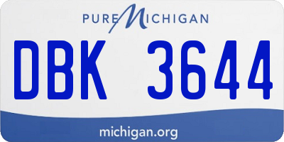 MI license plate DBK3644