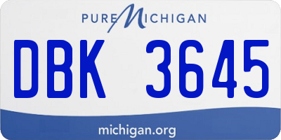 MI license plate DBK3645