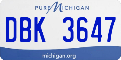 MI license plate DBK3647