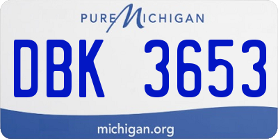 MI license plate DBK3653