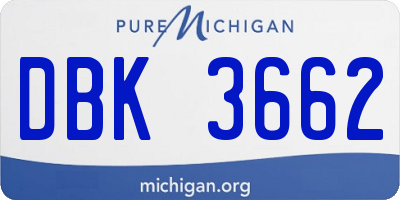 MI license plate DBK3662