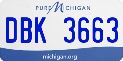 MI license plate DBK3663