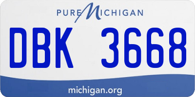 MI license plate DBK3668