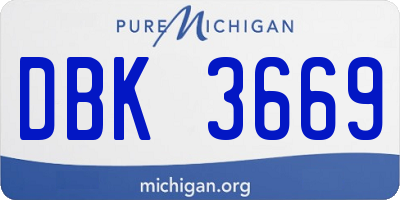 MI license plate DBK3669