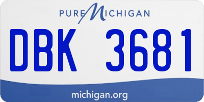 MI license plate DBK3681