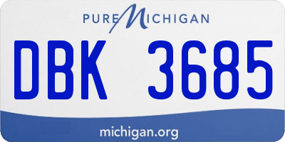 MI license plate DBK3685