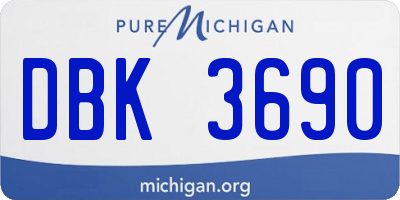 MI license plate DBK3690