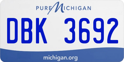 MI license plate DBK3692