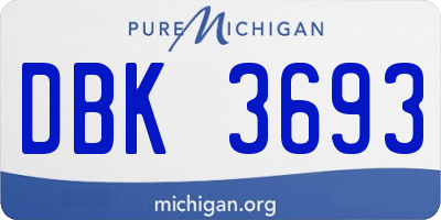 MI license plate DBK3693