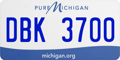 MI license plate DBK3700