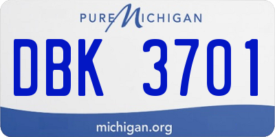 MI license plate DBK3701