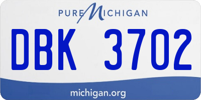 MI license plate DBK3702