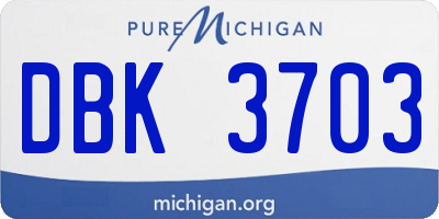 MI license plate DBK3703
