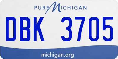 MI license plate DBK3705