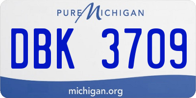 MI license plate DBK3709