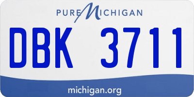 MI license plate DBK3711