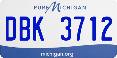MI license plate DBK3712