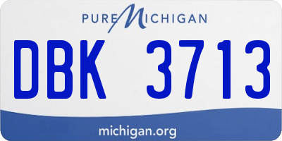 MI license plate DBK3713