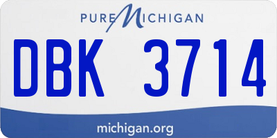 MI license plate DBK3714
