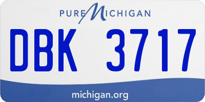 MI license plate DBK3717