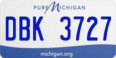 MI license plate DBK3727