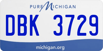 MI license plate DBK3729