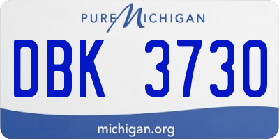 MI license plate DBK3730
