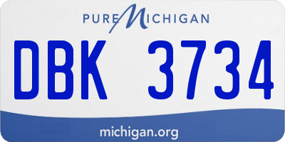 MI license plate DBK3734
