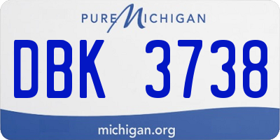 MI license plate DBK3738
