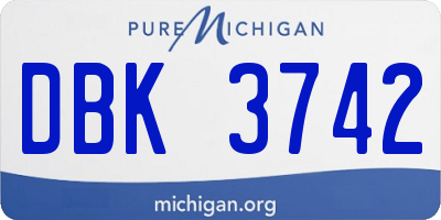 MI license plate DBK3742