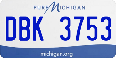 MI license plate DBK3753