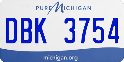 MI license plate DBK3754