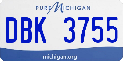 MI license plate DBK3755
