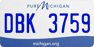MI license plate DBK3759