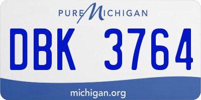 MI license plate DBK3764