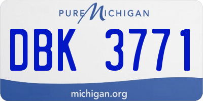 MI license plate DBK3771